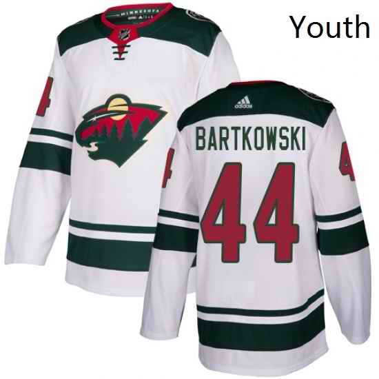 Youth Adidas Minnesota Wild 44 Matt Bartkowski Authentic White Away NHL Jersey